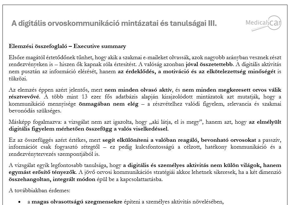 A digitális orvoskommunikáció mintázatai és tanulságai III.